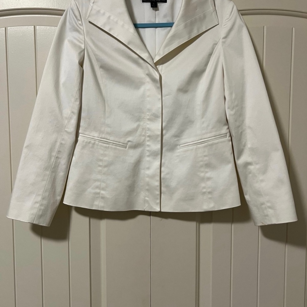 Lafayette 148‎ Women’s 100% Cotton Lined White Blazer Size 4